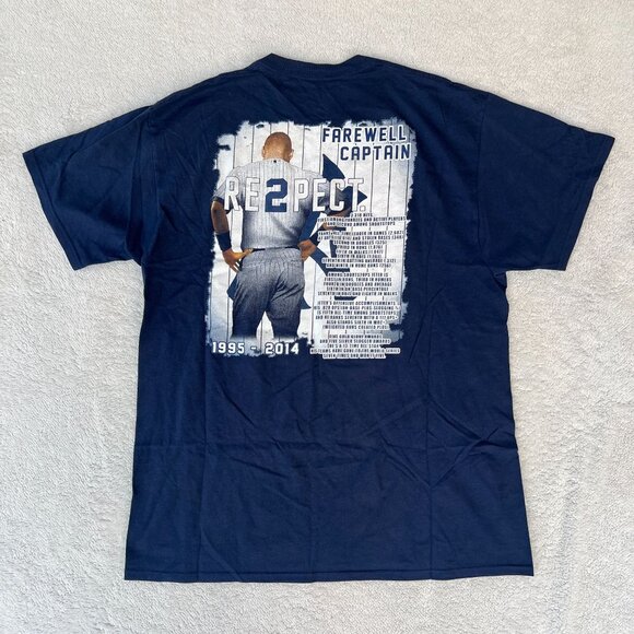 Derek Jeter Respect Farwell Captain Yankees Baseball Graphic Tee Adult Size XL - Picture 9 of 10